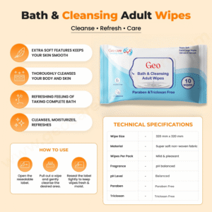 Geocare Adult Bed Bath Wipes