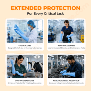 Geocare 16 Inch Nitrile Examination Gloves (Blue)