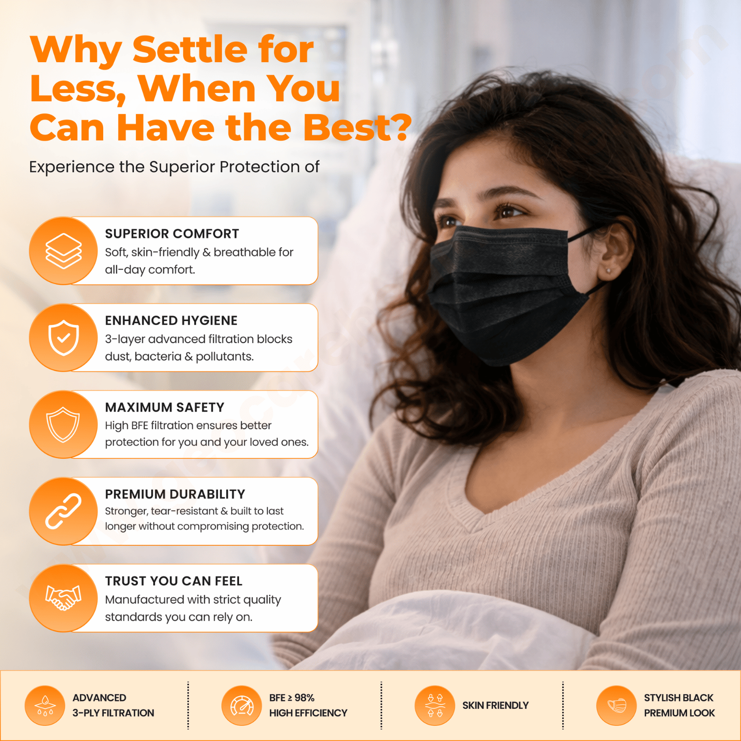 Geocare Face Mask - 3 Ply Black - Image 6