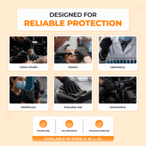 Geocare Nitrile Examination Gloves (Black)