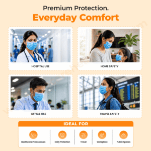 Geocare Face Mask - 3 Ply Blue