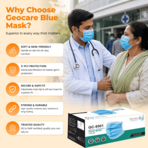 Geocare Face Mask - 3 Ply Blue