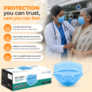 Geocare Face Mask - 3 Ply Blue
