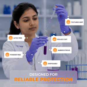 Geocare Nitrile Examination Gloves (Blue)