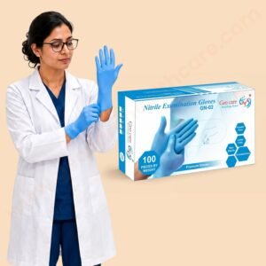 Geocare Nitrile Examination Gloves (Sky Blue)